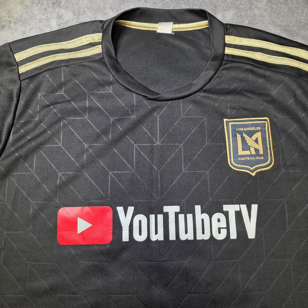 Los Angeles FC Jersey Mens Large Black MLS Soccer Zelaya 22 YouTubeTV Adidas